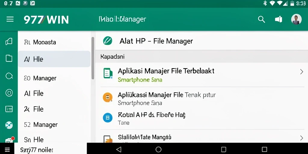 Antarmuka aplikasi File Manager 9777WIN yang sederhana dan mudah digunakan.