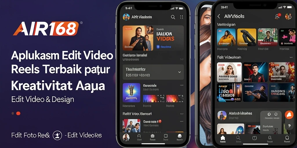 Tampilan antarmuka AIR168 saat mengedit video reels yang intuitif dan kaya fitur.