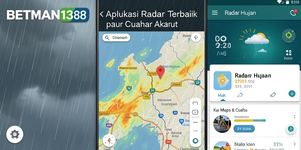 Tampilan antarmuka BETMAN138 yang menunjukkan radar hujan secara langsung.
