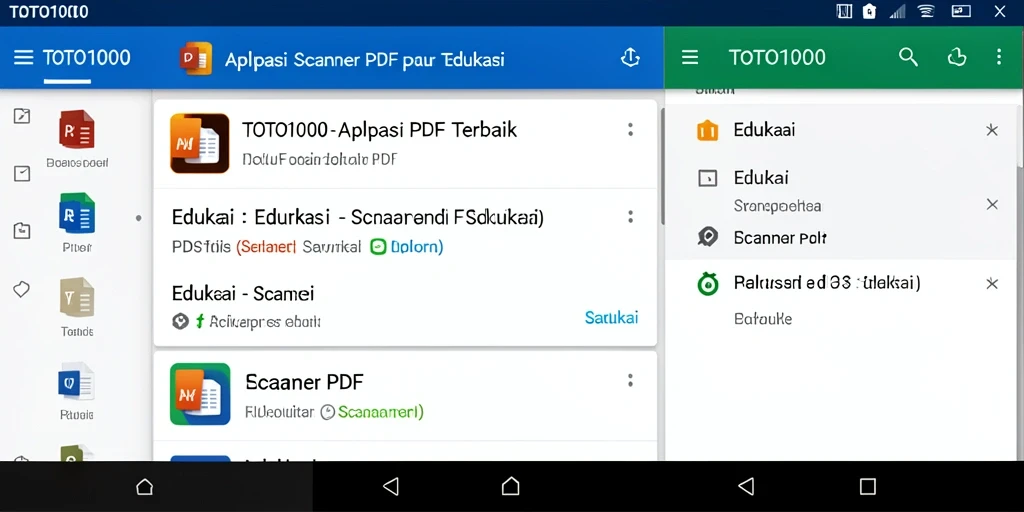 Antarmuka TOTO1000 yang intuitif untuk pemindaian PDF.