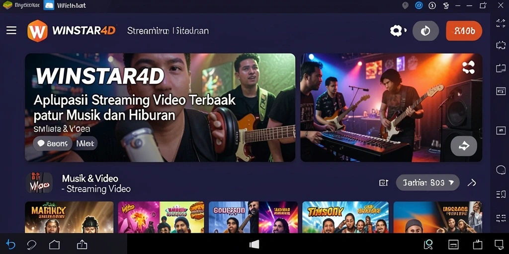 Antarmuka aplikasi WINSTAR4D yang menawan dengan akses mudah ke Streaming Video.